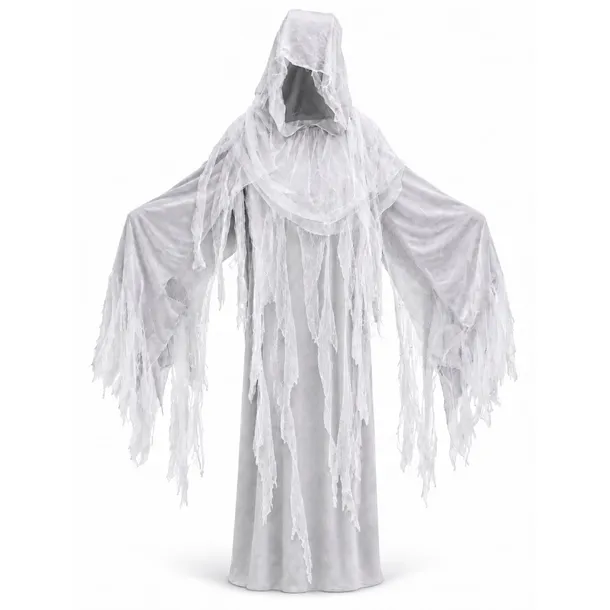 Strój DUCH UPIÓR ZMORA Halloween SZATA + SZTUCZNA KREW Kostium L