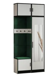 garderoba-z-lustrem-dior-11-siedzisko-bialy-tkanina-zielona-z-nadstawka