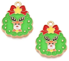 zawieszka-emaliowana-charms-reniferek-renifer-wianek-swieta-ozdoby-2szt