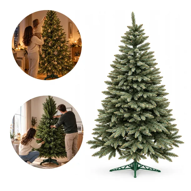SZTUCZNA CHOINKA ŚWIERK KAUKASKI 220 CM GĘSTA NATURALNA PREMIUM
