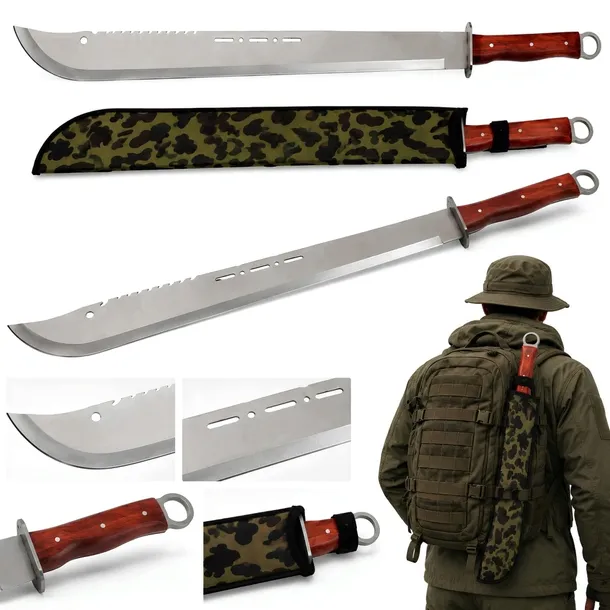Duża Maczeta AŻ 68cm Karczownik FullTang Stal Nierdzewna Pokrowiec Cordura