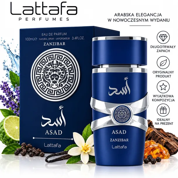 ASAD ZANZIBAR – LATTAFA | EDP 100 ML PIĘKNY MĘSKI ARABSKI ZAPACH