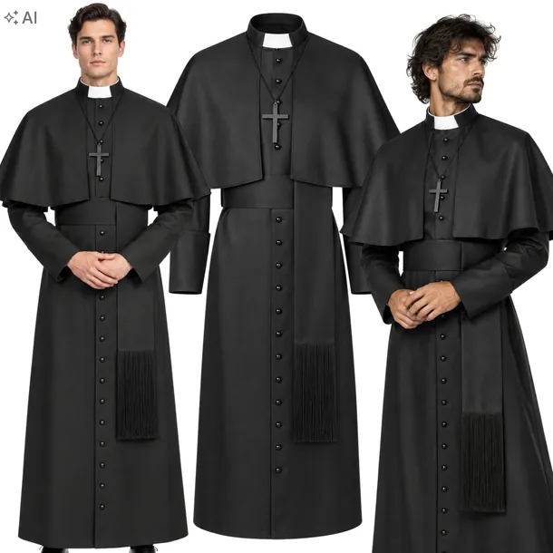 STRÓJ KSIĘDZA HALLOWEEN KSIĄDZ SUTANNA KOSTIUM KAPŁAN PROBOSZCZ L XL