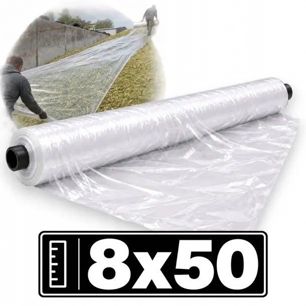 Folia podkładowa kiszonkarska 8x50m Niemiecka Transparentna 40MIC Pryzmowa