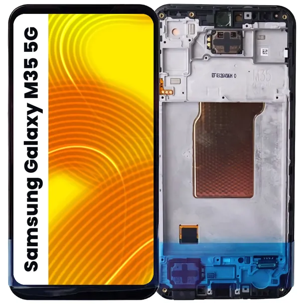 Wyświetlacz z ramką do Samsung Galaxy M35 5G Oryginał Niebieski