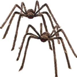 pajak-halloween-5-ft-wlochaty-brazowy-czerwone-oczy-regulowane-nogi