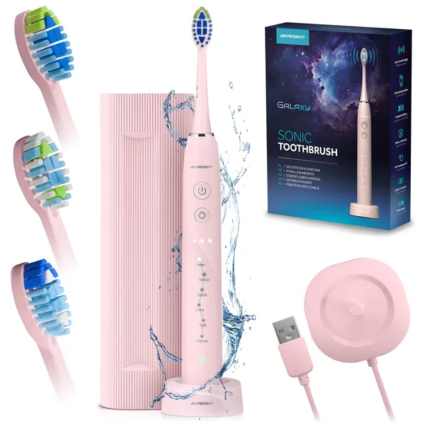 SZCZOTECZKA SONICZNA DO ZĘBÓW ELEKTRYCZNA + ETUI BERDSEN GALAXY