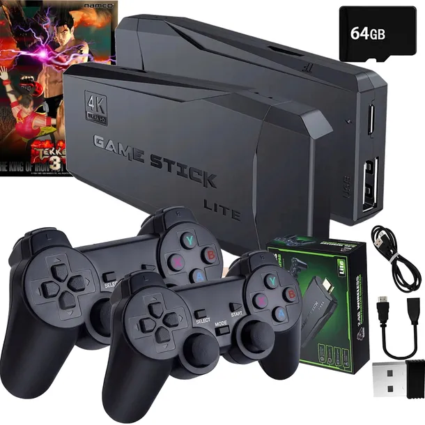 MINI KONSOLA DO TELEWIZORA GRY EMULATOR KULTOWE GRY 20000 GIER + 2 PADY