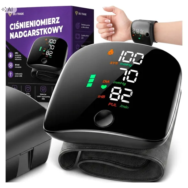 CIŚNIENIOMIERZ NADGARSTKOWY ELEKTRONICZNY MÓWI PO POLSKU ARYTMIA ETUI