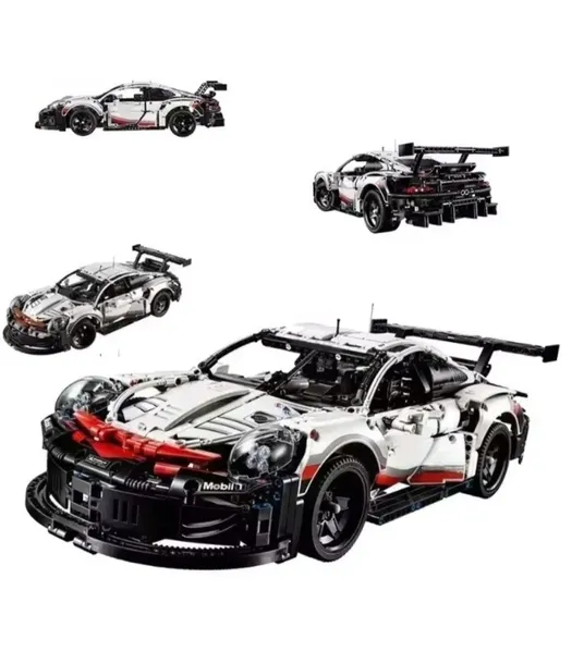 Klocki konstrukcyjne duży zestaw Porsche 911 RSR Supercar 1631 elementów