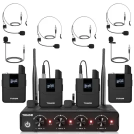 tonor-zestaw-bezprzewodowy-mikrofonow-uhf-4-nadajniki-bodypack-60m-zasieg