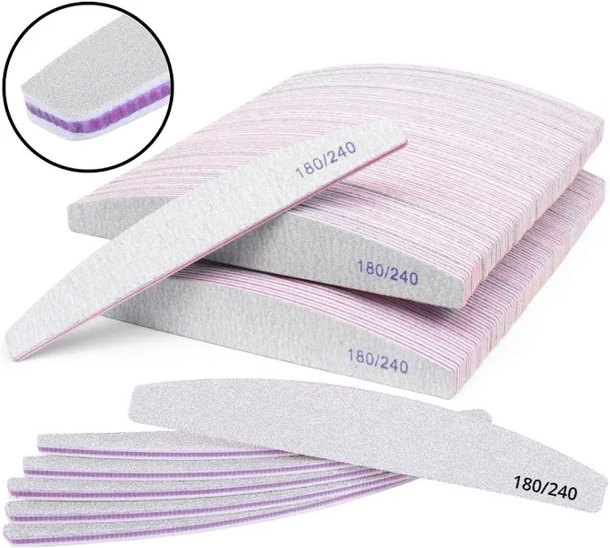 Pilnik Do Paznokci Manicure Pedicure Łódka Zebra 180/240 x 100 SZTUK
