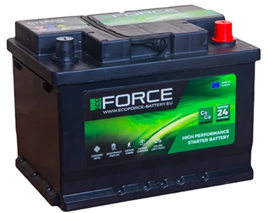 AKUMULATOR 12V ECOFORCE 60AH 510A P+ , RADOM