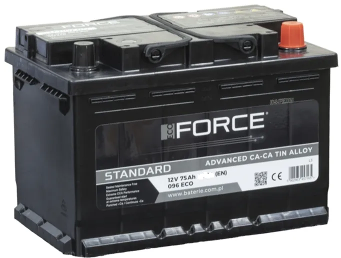 AKUMULATOR 12V ECOFORCE 75AH 730A P+  , RADOM