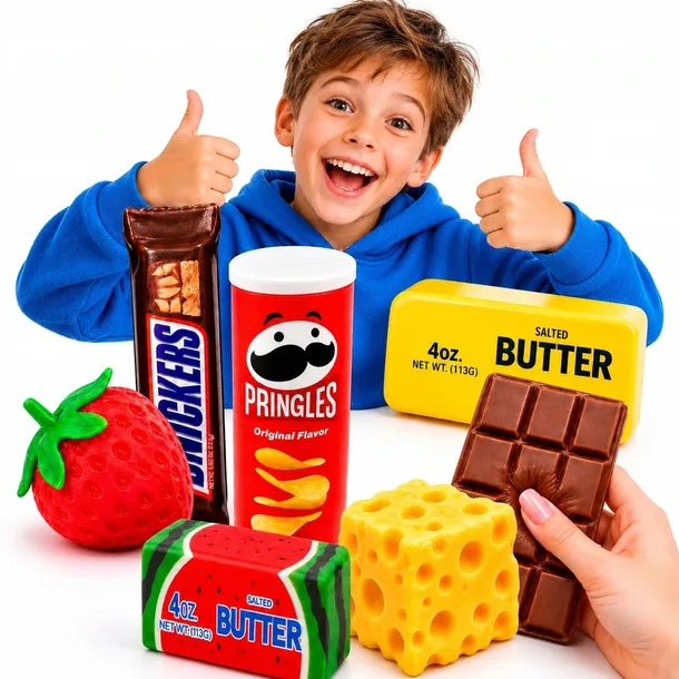 Zestaw 7w1 Gniotki Squishy Antystresowe Jedzenie Zabawki Sensoryczne Hit