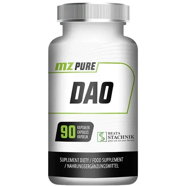 MZ PURE DAO 90 kapsułek Diaminooksydaza Enzym DAO Witamina C 0,9 mg