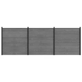 zestaw-ogrodzeniowy-526-x-186-cm-wpc-i-aluminium-szary