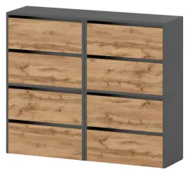 szafka-na-buty-wysoka-120-cm-8-polek-bez-siedziska-szara-dab-wotan-regal