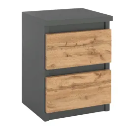 szafka-nocna-szara-dab-wotan-30-cm-2-szuflady-stolik-rtv-do-sypialni-loft