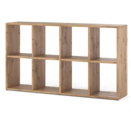 regal-na-ksiazki-dab-wotan-otwarty-komorowy-8-pojemnych-polek-loft