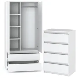 szafa-modulowa-90-cm-i-komoda-z-4-szufladami-biala-garderoba-do-przedpokoju