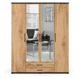 szafa-z-lustrem-160-cm-czarna-dab-wotan-garderoba-na-ubrania-do-sypialni