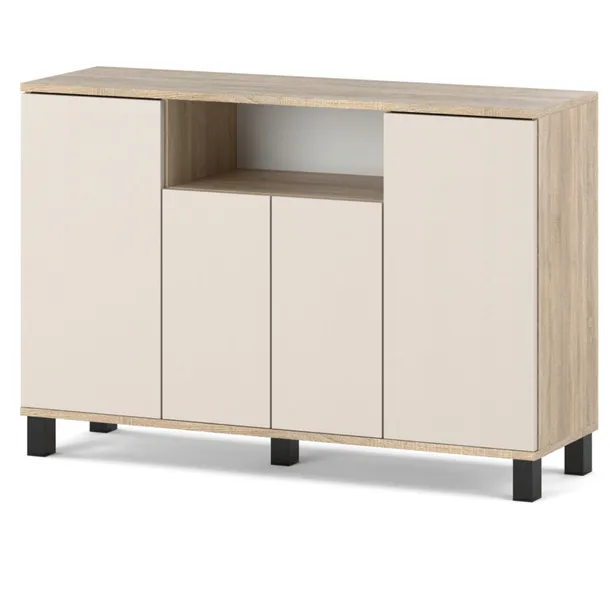 KOMODA SONOMA KASZMIR 120 CM 4 DRZWI NOWOCZESNA SZAFKA DO SALONU SYPIALNI