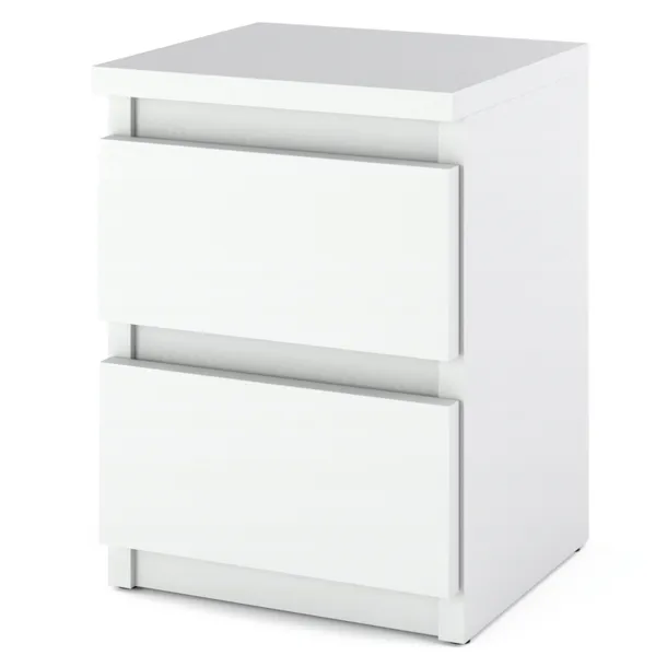 szafka nocna biała loft 30 cm, stolik nocny, nakastlik 2 szuflady wąska