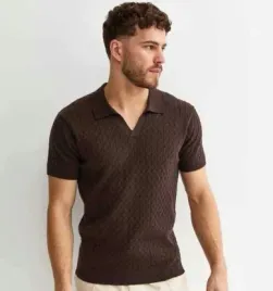new-look-brazowa-koszulka-polo-tekstura-b23-s