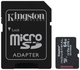 karta-pamieci-microsdhc-kingston-industrial-64-gb-uhs-i-adapter-sd