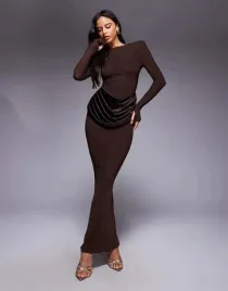 wanderdoll-brazowa-maxi-sukienka-z-dlugim-rekawem-b23-xs