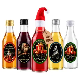 5x-butelki-na-likier-swiateczny-monopol-50ml-etykieta-owal-mini-czapka