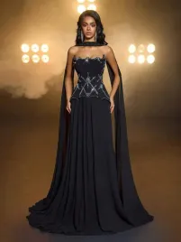 shein-czarna-sukienka-szal-komplet-s06-s