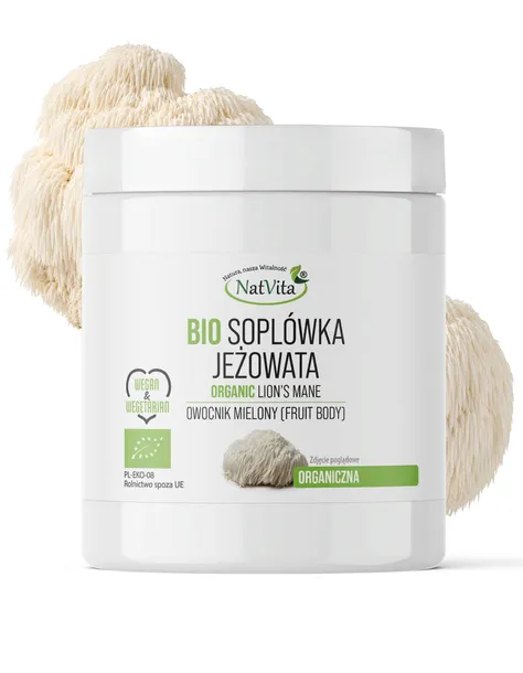 Soplówka Jeżowata BIO Grzyb Mielony 250g Hericium Lion's Mane NatVita