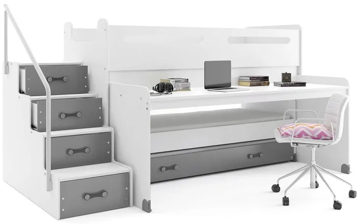 Łóżko piętrowe MAX 1 200x80 dla dzieci z BIURKIEM