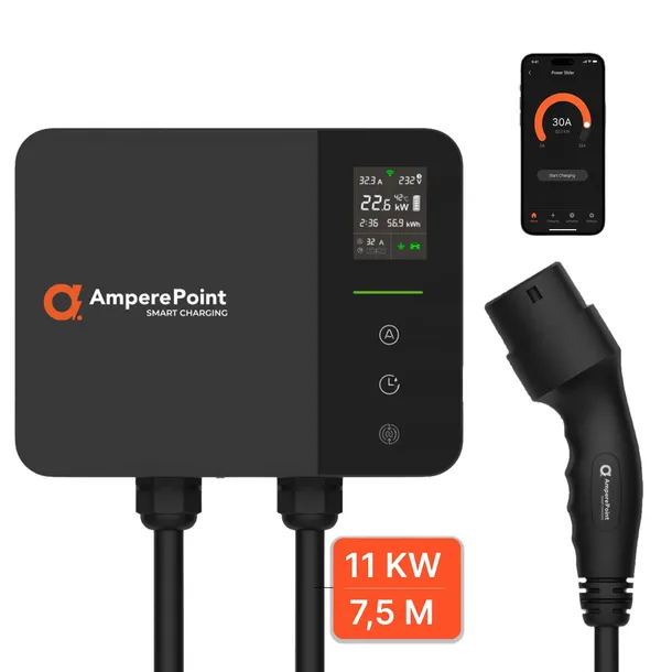 Ładowarka ścienna Wallbox EV AMPERE POINT PRIME |11 kW + wtyczka|7,5m|Type2