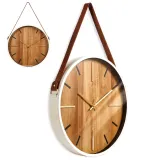 zegar-scienny-bialy-38-cm-kolor-brazowy