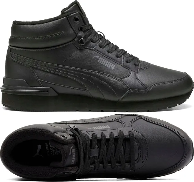 BUTY MĘSKIE PUMA ST RUNNER V4 MID ZIMOWE CIEPŁE CZARNE ROZMIAR 43