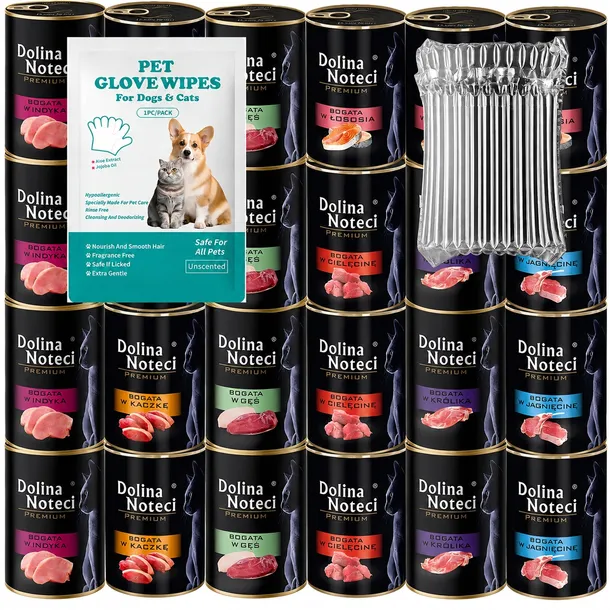 Karma mokra dla kota Dolina Noteci Premium 24x400g mix zestaw BEZZBOŻOWA