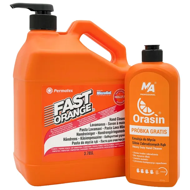 Pasta do mycia rąk BHP dla mechaników Fast Orange PERMATEX 3,79L + GRATIS