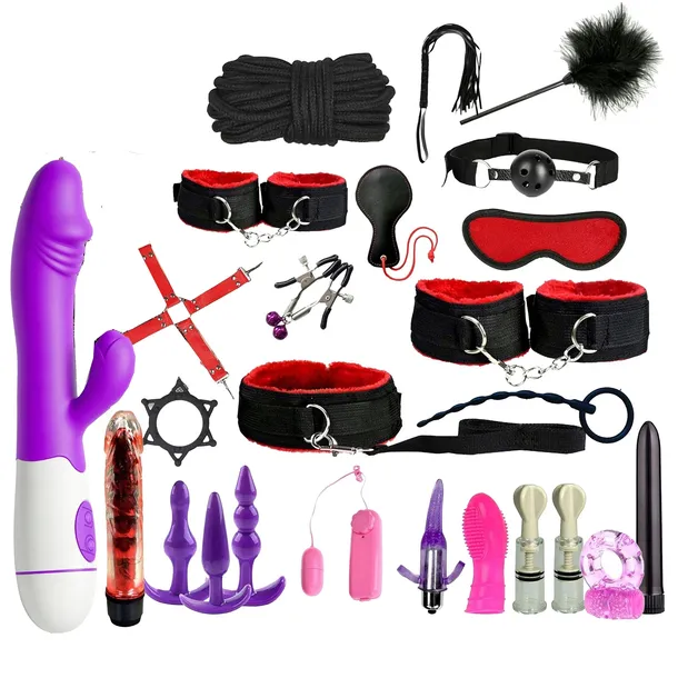 DUŻY BOGATY ZESTAW SEX AKCESORIÓW BDSM 30 ELEMENTÓW GADŻETY SEKS ZABAWKI