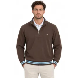 sweter-meski-basicsandmore-podwojny-kolnierz-brazowy-r-s