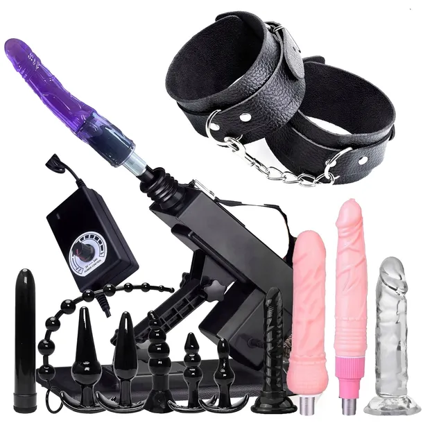 Sex Maszyna Zestaw 3 X Dildo Realistyczne 420 Ruchów/Min BDSM Korki Analne
