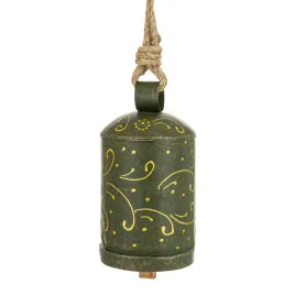 ozdoba-dzwonek-zielony-zloty-metal-185x10x10