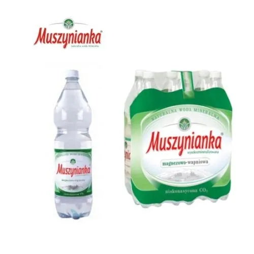 MUSZYNIANKA Woda Mineralna Wysokozmineralizowana Niskonasycona CO2 6x1,5l