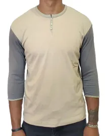 koszulka-bezowa-henley-rekaw-3-4-spear-apparel-xl