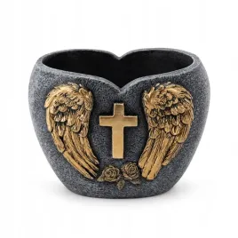 doniczka-nagrobna-serce-ciemnoszaro-zlote-oslonka-cementowa-na-cmentarz