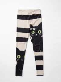 legginsy-damskie-rozmiar-m-czarne-koty-w-paski-pas-35cm-zielone-oczy