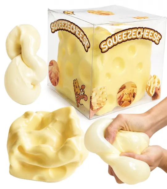 DUŻY gniotek ser z wazeliną WAZELINOWY SER 7 cm squishy antystresowy SER