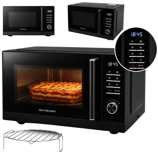 Kuchenka Mikrofalowa SCHNEIDER 25L mikrofalówka Grill 1000W Rozmrażanie LED